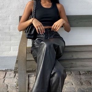 H&M Leather toothpick pants